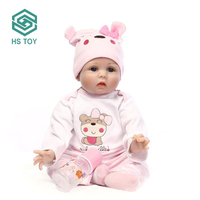 HS Simulations puppen Munecas-Silicona-Echte schöne wieder geborene Babypuppen-Krippen form mit 55CM