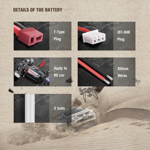 High rate from download Battery Lipo 2S 7,4 mAh 5200 V 80C RC Lipo battery for car with case - Product Image 3