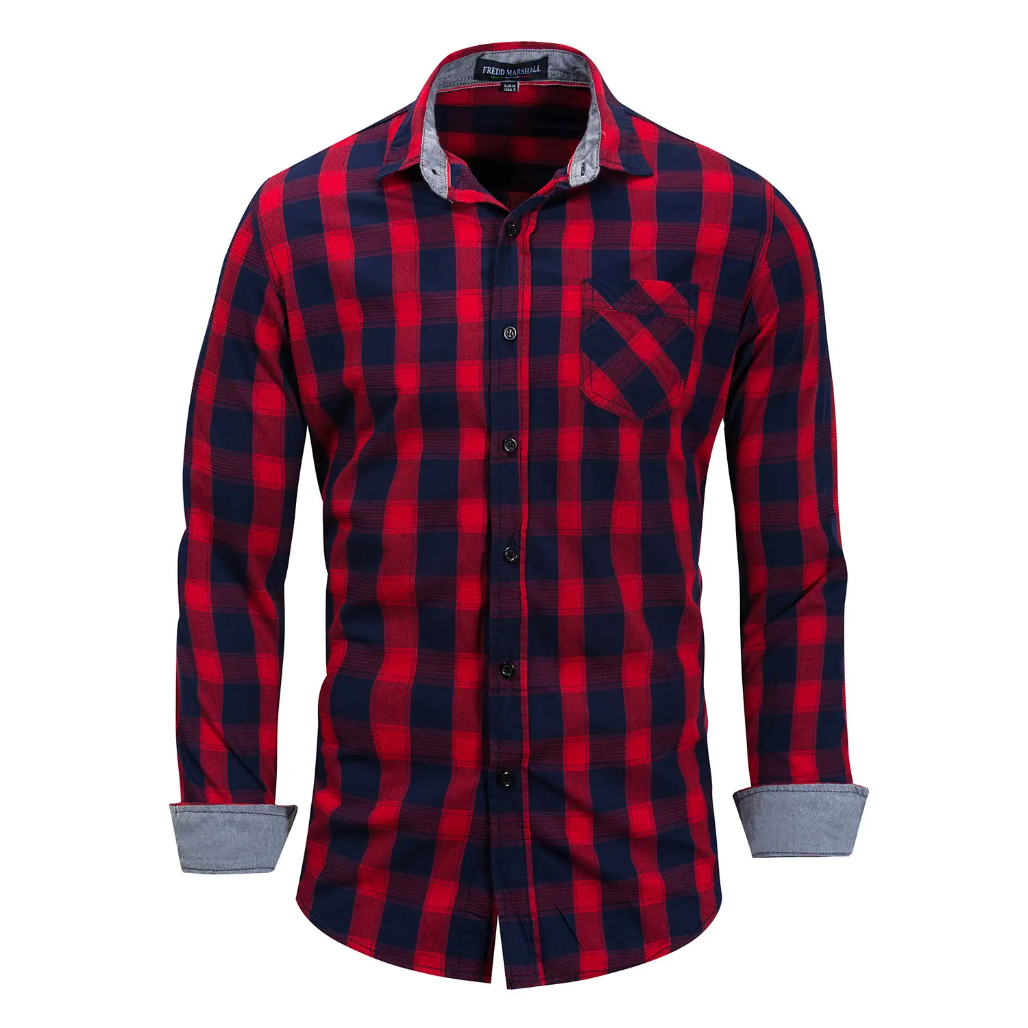 CustomizedTop Quality New Fashion Custom No Iron Cotton Plaid Mens Long Sleeve Casual Slim Fit Dress Shirts For Man