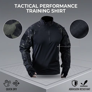Maglia Tecnica da Escursionismo Euro-Fit Personalizzata per <span class=keywords><strong>Uomo</strong></span>, Camicia Gorpcore a Marchio Privato ad Asciugatura Rapida con Imbottiture sui Gomiti, Fornitura Globale OEM One-Stop - Product Image 2