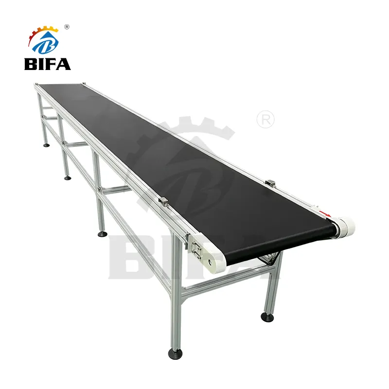 BIFA 12 mètres motorisé PVC PU comprimé bande transporteuse fabricant pour enveloppe/préforme/grain/fruit/wast/carton