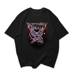 100% pull à capuche en coton de haute qualité T-Shirt d'hiver unisexe avec imprimé papillon noir et rouge unique écologique - Product Image 5