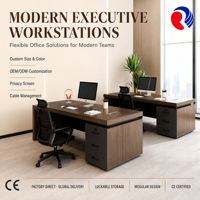 Bureau de direction moderne en bois avec tiroir et rangement verrouillable, table d'ordinateur pour bureau de PDG, vente en gros