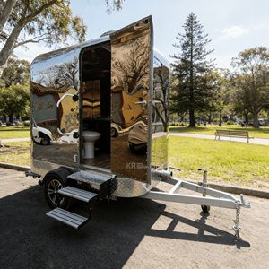 Single Room Container Outdoor Public <b>Portable</b> Luxury <b>Toilet</b> Mobile Washroom Restroom Trailer for Apartment Office Building Use - Product Image 1