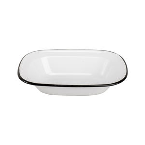 <span class=keywords><strong>Plat</strong></span> à tarte rectangulaire en émail blanc de qualité alimentaire non toxique avec bord noir, 16 cm, 18 cm, 20 cm, 22 cm, 24 cm, 26 cm - Product Image 3