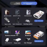 Convertidor Portátil USB-A a Tipo-C Hembra, Compatible con Cargador de Coche, Banco de Energía, Laptop, iPhone 15/Android