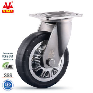 VIMA Edelstahl rollen <span class=keywords><strong>6</strong></span> "Fest platte Hochleistungs-PU-Polyurethan European12532 Edelstahl räder Nachlauf - Product Image 2