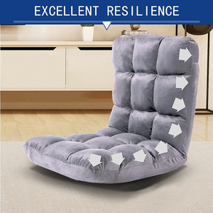 Sillón Reclinable Plegable para Juegos, Silla de Piso Ajustable en 5 Posiciones para Interiores - Product Image 1