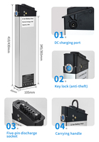 Vente chaude batterie de vélo électrique pliante 36V 48V 10Ah 12Ah 14Ah 250W 500W 750W Samebike batterie de vélo électrique pliante