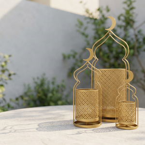 2026 Latest Hot Selling Ramadan Home Decorations Classic Metal Moroccan Lanterns Popular Moon Design - Product Image 3