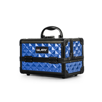 GLARY boîte de train de maquillage à coque dure avec miroir boîte de maquillage de beauté cosmétique avec plateaux boîte de maquillage de marque privée