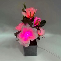 Lampe de table LED moderne à intensité variable tactile, vase décoratif en PVC cristal pour fêtes et événements