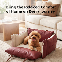 Sac de transport pour animaux de compagnie en cuir de luxe, imperméable et durable, pour chien et chat, pour les voyages en voiture