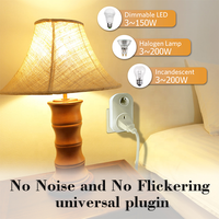 Bilihondim UK Interrupteur rotatif Triac avec variateur de puissance 200W 1 canal, Plug and Play, démarrage progressif, sans bruit, sans scintillement, protection contre la surchauffe