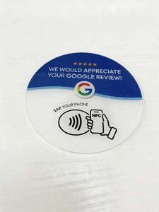 Etiqueta Adhesiva Redonda Personalizada de Acrílico con Código QR y NFC para Reseñas de <span class=keywords><strong>Facebook</strong></span> - Product Image 1