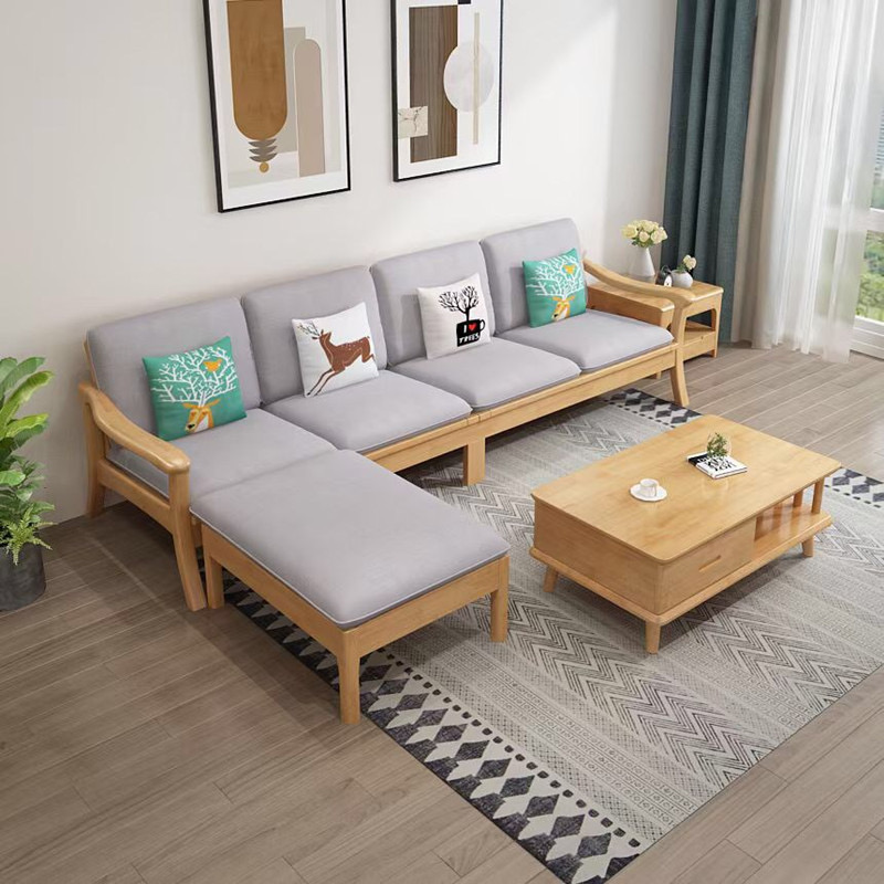 High-end Chinese Style Walnut Sofa - Comfort & Elegance