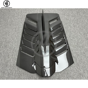 New LP580 LP610 EVO STO Style Glossy Twill Weave Dry Full Carbon Fiber Rear <b>Engine</b> <b>Hood</b> for Huracan (2017-2019) Black - Product Image 5