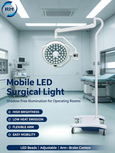 Electric Portable Veterinary LED Shadowless Surgical Light with Metal Construction CE Certified for Mobile Operating Rooms