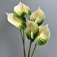 Bunga Anthurium Merah Besar Grosir, Bunga PU Sentuhan Realistis, Anthurium 3D Sentuhan Nyata untuk Dekorasi