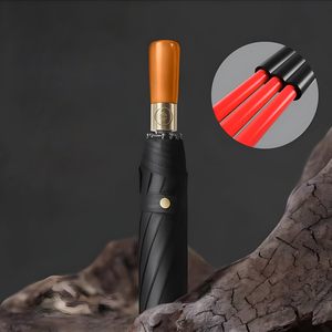 <span class=keywords><strong>Parapluie</strong></span> de <span class=keywords><strong>luxe</strong></span> de haute qualité à 3 plis, noir, résistant au vent, automatique, pour <span class=keywords><strong>homme</strong></span> d'affaires, impression de logo, <span class=keywords><strong>parapluie</strong></span> de pluie avec poignée en bois - Product Image 2