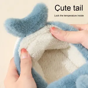 <span class=keywords><strong>Requin</strong></span> femmes hiver en peluche pantoufles semelle épaisse mignon fourrure en peluche talon fermé EVA semelle extérieure chaude pour dames - Product Image 4