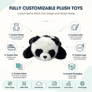 Peluche <span class=keywords><strong>Panda</strong></span> Sdraiato, Morbido Giocattolo Imbottito <span class=keywords><strong>Panda</strong></span> Gigante Bianco e <span class=keywords><strong>Nero</strong></span>, <span class=keywords><strong>Panda</strong></span> Strisciante, Regalo per Bambini - Product Image 2