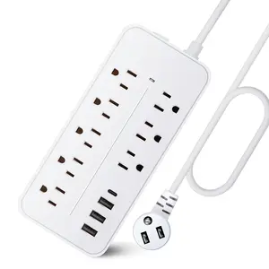 US Socket board with cable safety USB plug bar socket board Electrical plug board long cable Porous wire drag wireless terminal