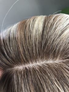 LLBeauty HQ Rambut Halus Berkualitas Tinggi Buatan Tangan Topper Alami dengan Basis Sutra Kulit Kepala Realistis Warna Akar Gelap Piano Siap Kirim - Product Image 2