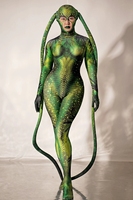 Meilleures ventes : Combinaison une pièce pour femme, costume de scène de cosplay extraterrestre à tentacules volants, thème Halloween Horreur, tenue de performance