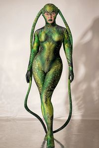 Più Venduti Halloween Horror Tentacoli di Mosca Alieno Cosplay Costumi di Scena Tuta Intera da Donna per Spettacolo - Product Image 4