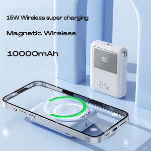 Batterie externe magnétique ultra-mince sans fil PD15 Li-Polymère Type-C portable avec <span class=keywords><strong>2</strong></span> câbles intégrés 5000 mAh 10000 mAh pour montre - Product Image 4