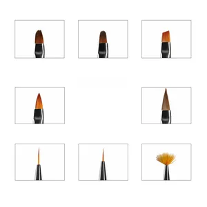 8PCS pennello per fodera per unghie e penne per punteggiatura strumenti professionali per salone di bellezza Set di pennelli per penna a doppia estremità