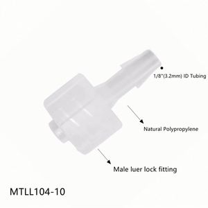 5/32" 4mm <b>Silicone</b> Hose Barbed Adapter Black PP Fitting Male Luer Lock to Barbed Connector - Product Image 3