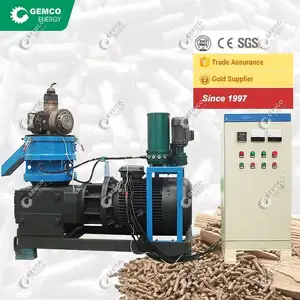 Gemco mini máquina plana de biomassa, máquina para fazer madeira de pinha, serra, papel