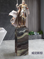 Sculpture de table en marbre luxueuse et unique, sur commande, pour la cuisine, la salle de bain, le salon, le bureau, le hall, la villa, décoration écologique