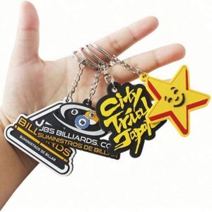 <b>Wholesale</b> Promotional Rubber Key Chains Custom Logo Designer Pvc Keychain Accessories - Product Image 2