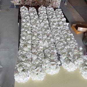 Chemin de table en fleurs artificielles MSFAME, couleur blanche, toiles de fond pour la <span class=keywords><strong>photographie</strong></span>, chemins de table pour les événements d'anniversaire, décoration - Product Image 3
