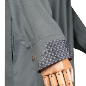Tenue Traditionnelle Arabe Qatari Unique pour Homme Adulte, à Manches Longues, en Coton Respirant, Personnalisable, <span class=keywords><strong>Dishdasha</strong></span> Musulman du Golfe - Product Image 5