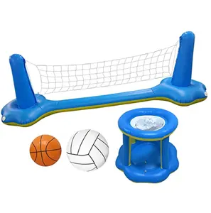 Permainan Kolam Renang Tiup Set Bola Basket & Bola Voli Lapangan Bola Voli Permainan Musim Panas Kolam Renang Mengambang Mainan Permainan Kolam Renang
