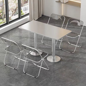 Moderno ristorante interno stile caffè in acciaio inox tavoli e sedie bianco tavolo e <span class=keywords><strong>arancione</strong></span> sedia per la caffetteria <span class=keywords><strong>mobili</strong></span> - Product Image 3