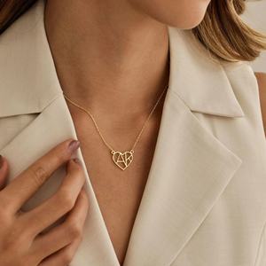 Mode personnalisé nom première lettre en acier inoxydable amour pendentif collier personnalisé plaqué or collier cadeau d'anniversaire de noël - Product Image 5