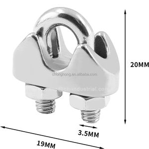 Clip de câble en acier inoxydable 1/8 pouce, colliers de serrage pour câble M3 en acier inoxydable 304, pour câble ou corde métallique de 1/16 "-1/8" - Product Image 2