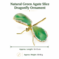 Figurine de libellule en agate verte naturelle, ornement en cristal pour la décoration de la maison ou du bureau, cadeau