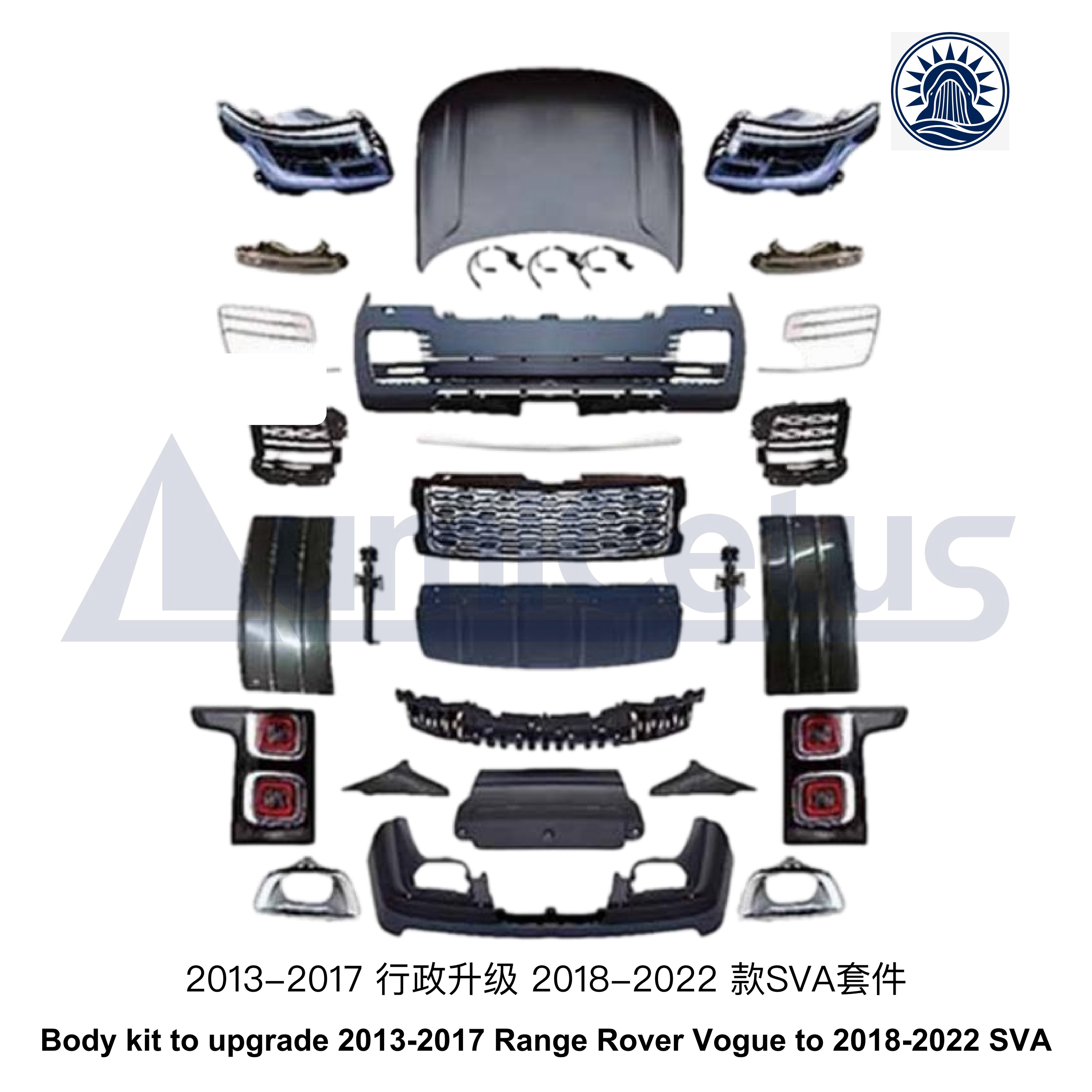 Kit carrosserie pour améliorer un Range Rover Vogue 2013-2017 au modèle SVA 2018-2022