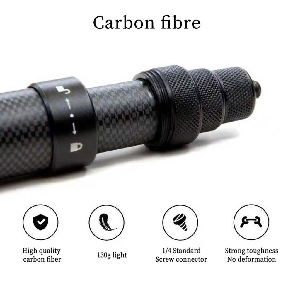 Flexible Extendable 150cm Super Long Aluminium Alloy Carbon Fiber Invisible Selfie Stick Monopod for Action Camera Selfie Stick