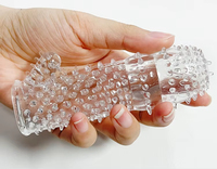 Manchon de pénis en cristal de haute qualité, à picots, pour plaisir prolongé, réutilisable, jouet sexuel pour adultes, stimulation masculine, grande taille