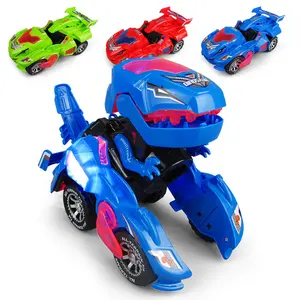 Динозавр светодиодный автомобиль трансформатор автомобиль игрушка автоматический динозавр трансформатор игрушечный автомобиль для детей