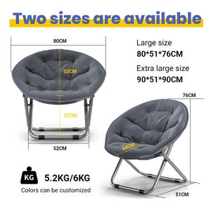 เก้าอี้เหล็กทรงดวงจันทร์พับได้สะดวกสบายพร้อมความจุ130กก. สำหรับบ้านสำนักงานโรงแรมดีไซน์ทันสมัยสำหรับการตั้งแคมป์กลางแจ้งและชายหาด - Product Image 6