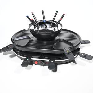 Gril <span class=keywords><strong>à</strong></span> <span class=keywords><strong>fondue</strong></span> <span class=keywords><strong>électrique</strong></span> 1200W avec 8 casseroles antiadhésives et fourchettes en acier inoxydable nettoyage facile détachable pour une utilisation domestique dans les hôtels - Product Image 1