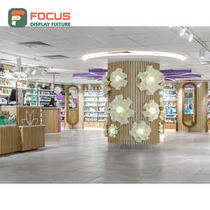 Bespoke Shop Interior Brushed Stainless Steel <b>Wall</b> Display Commercial Interior Design Cosmetic Display Cabinet - Product Image 5